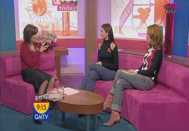 Winner Katie Houlbrook and the host of the final, Amanda Holden, being interviewed by Lorraine Kelly on this morning's GMTV